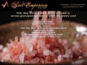 Pink Red White Black Salt Grain Size